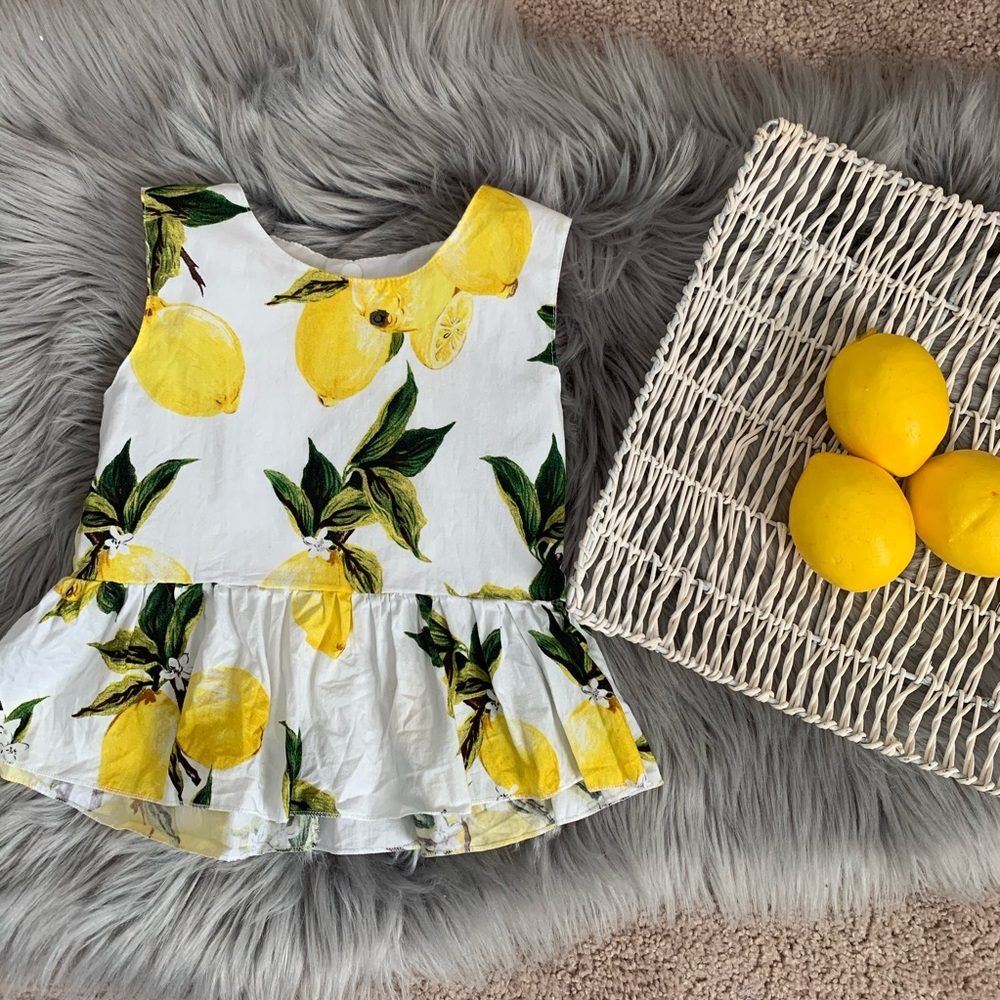 Toddler girl lemon top 🍋